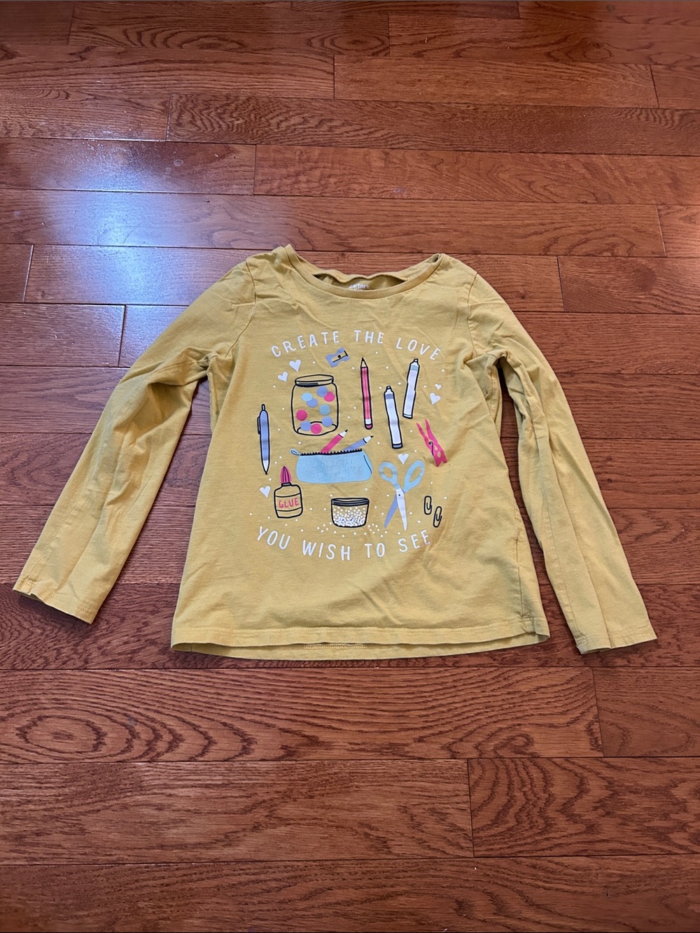 Carter's Mustard Long-Sleeve Craft Graphic Tee